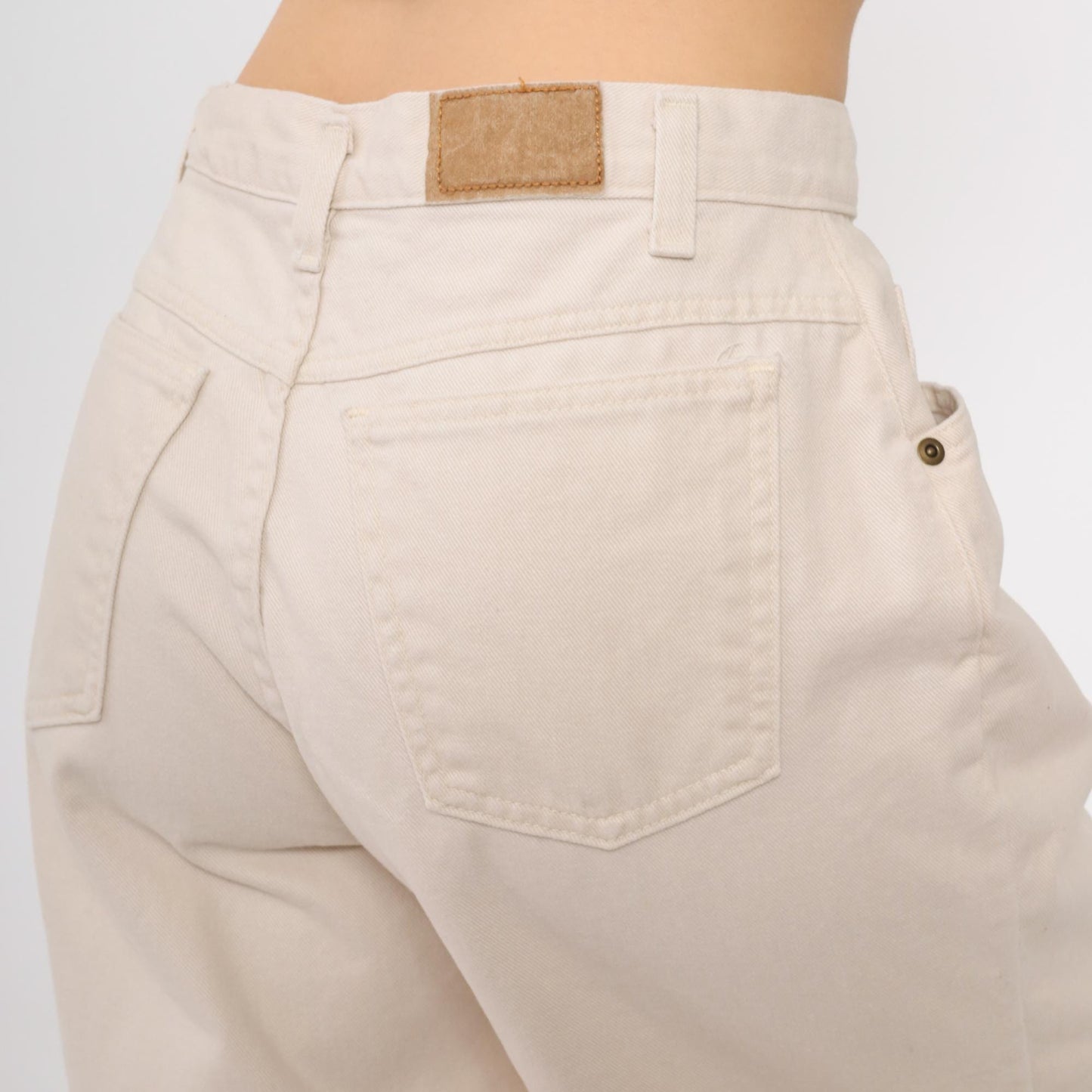 90s Hunt Club Cream Denim Shorts High Waisted Cotton Relaxed Medium