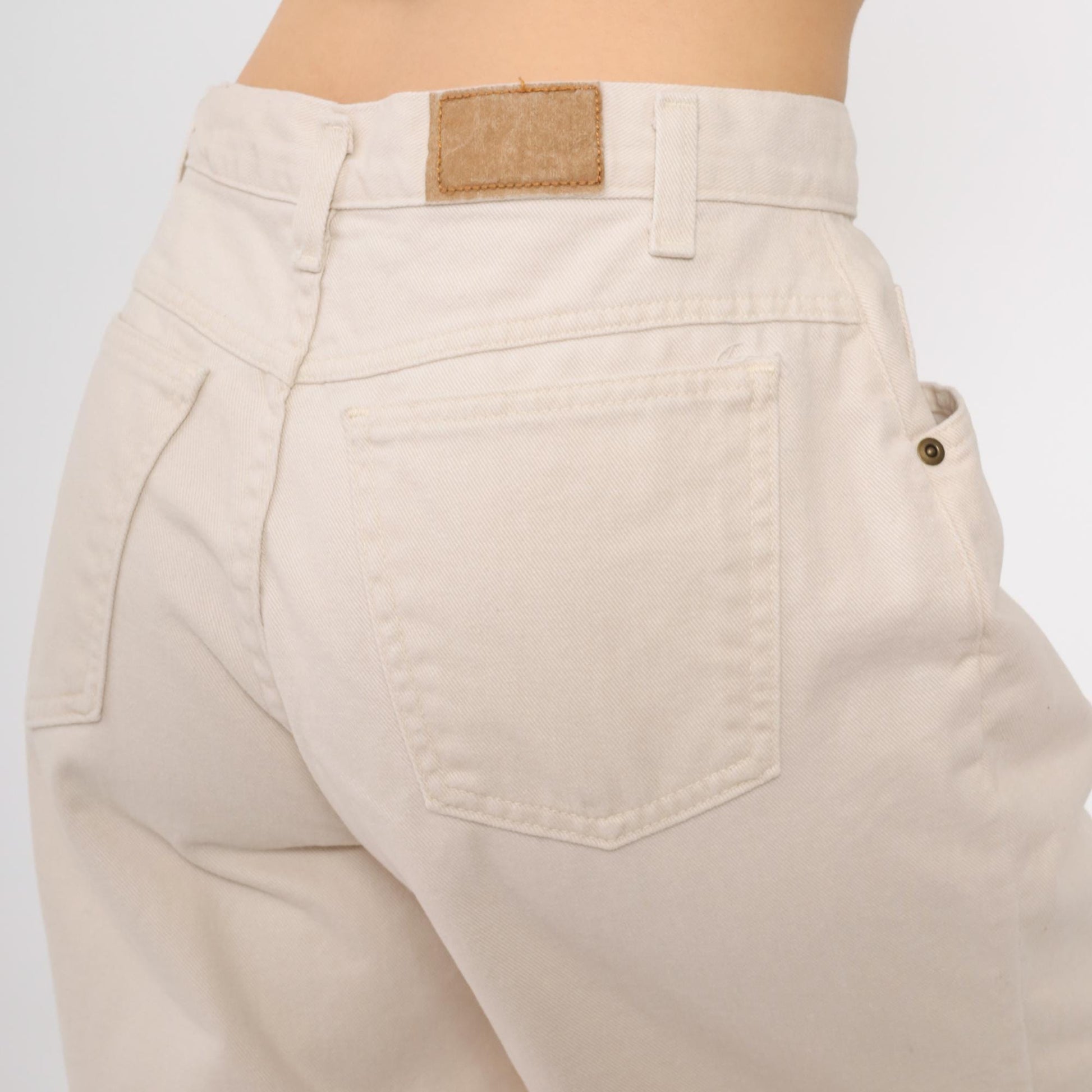 90s Hunt Club Cream Denim Shorts High Waisted Cotton Relaxed Medium