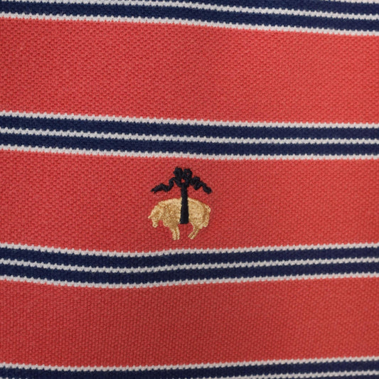 90s Brooks Brothers Red Striped Polo Shirt Cotton Medium M