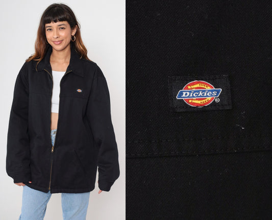90s Dickies Black Zip-Up Utility Jacket Men's Extra Large XL