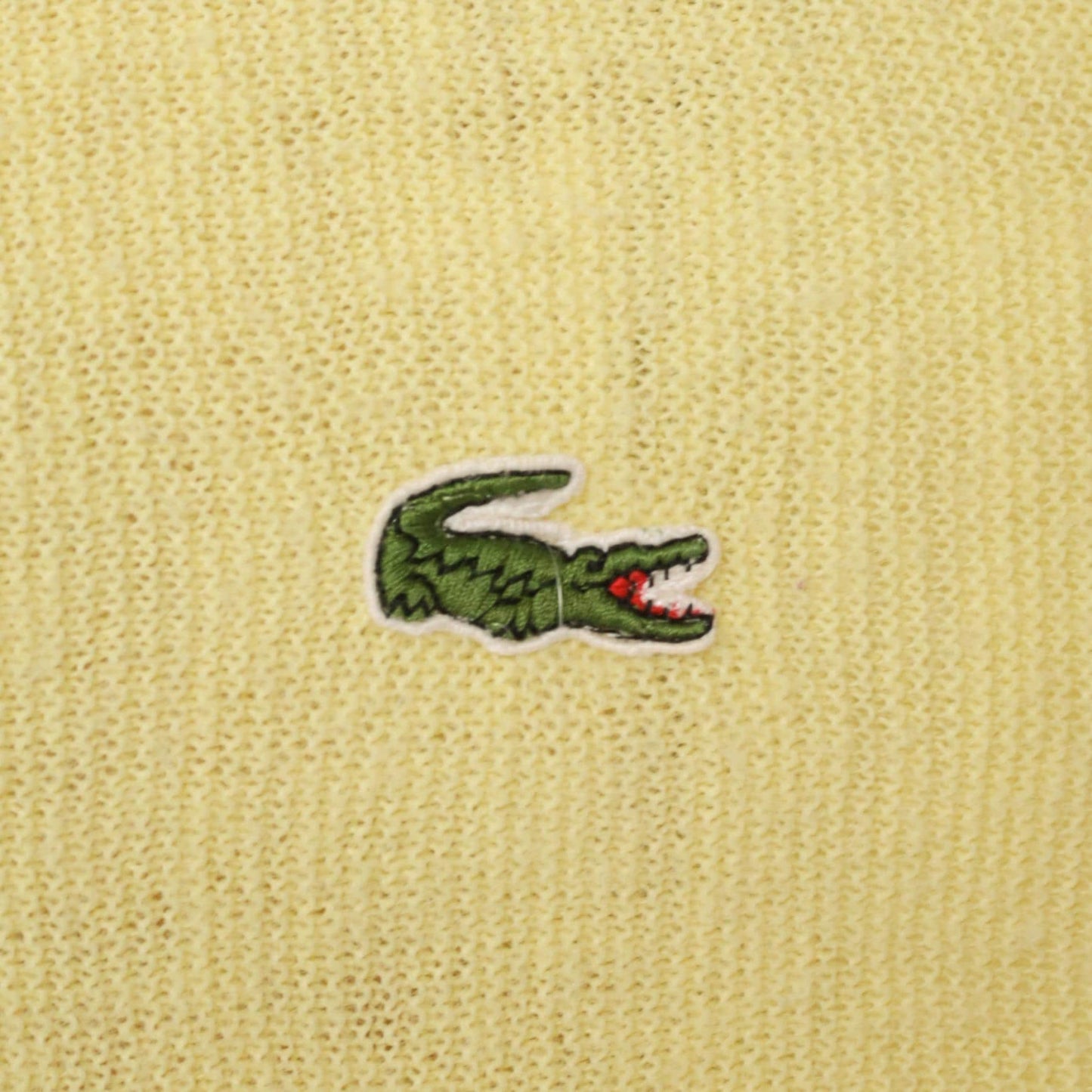 70s Lacoste Yellow Cardigan Crocodile Logo Button Front Extra Large XL