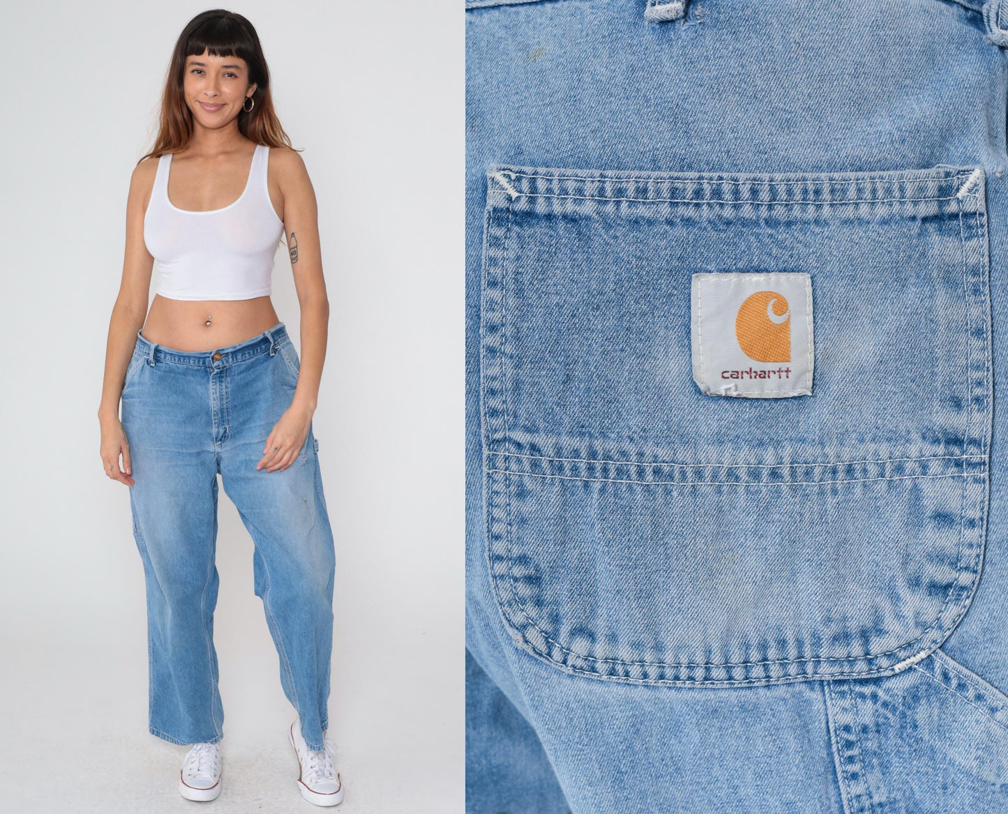 90s Carhartt Relaxed Fit Denim Jeans 38x30 Blue Workwear