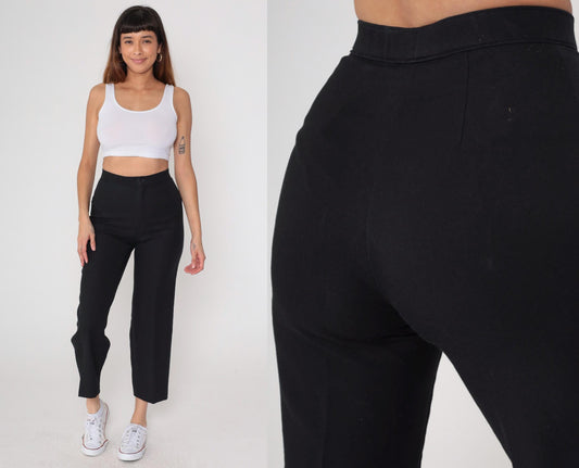 70s Levi's Bend Over Black High-Waist Straight-Leg Trousers Small