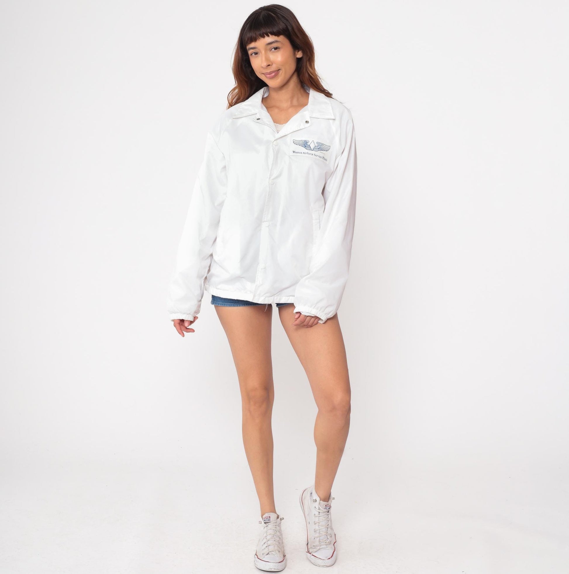 80s WASP Women Airforce Service Pilots Commemorative Windbreaker White Medium