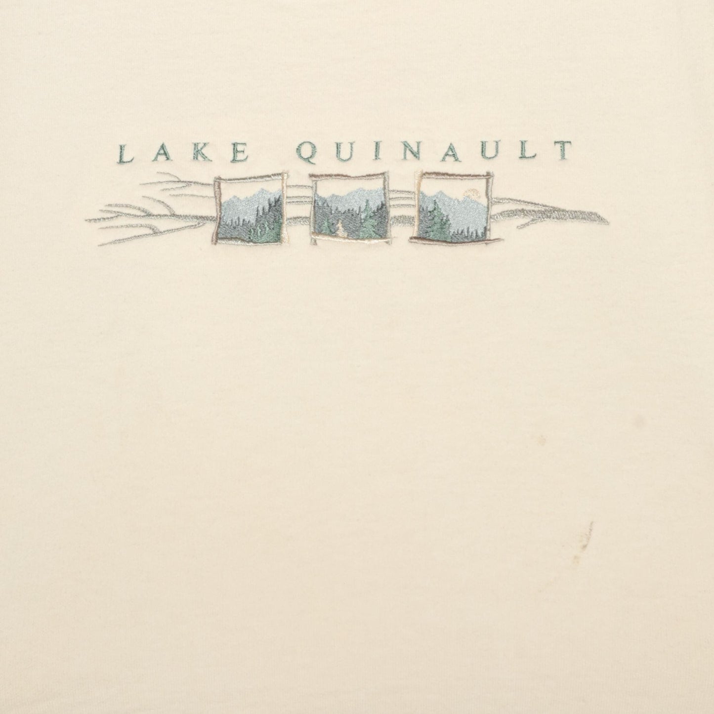 90s Lake Quinault Landscape Cream Crewneck Sweatshirt Extra Large XL