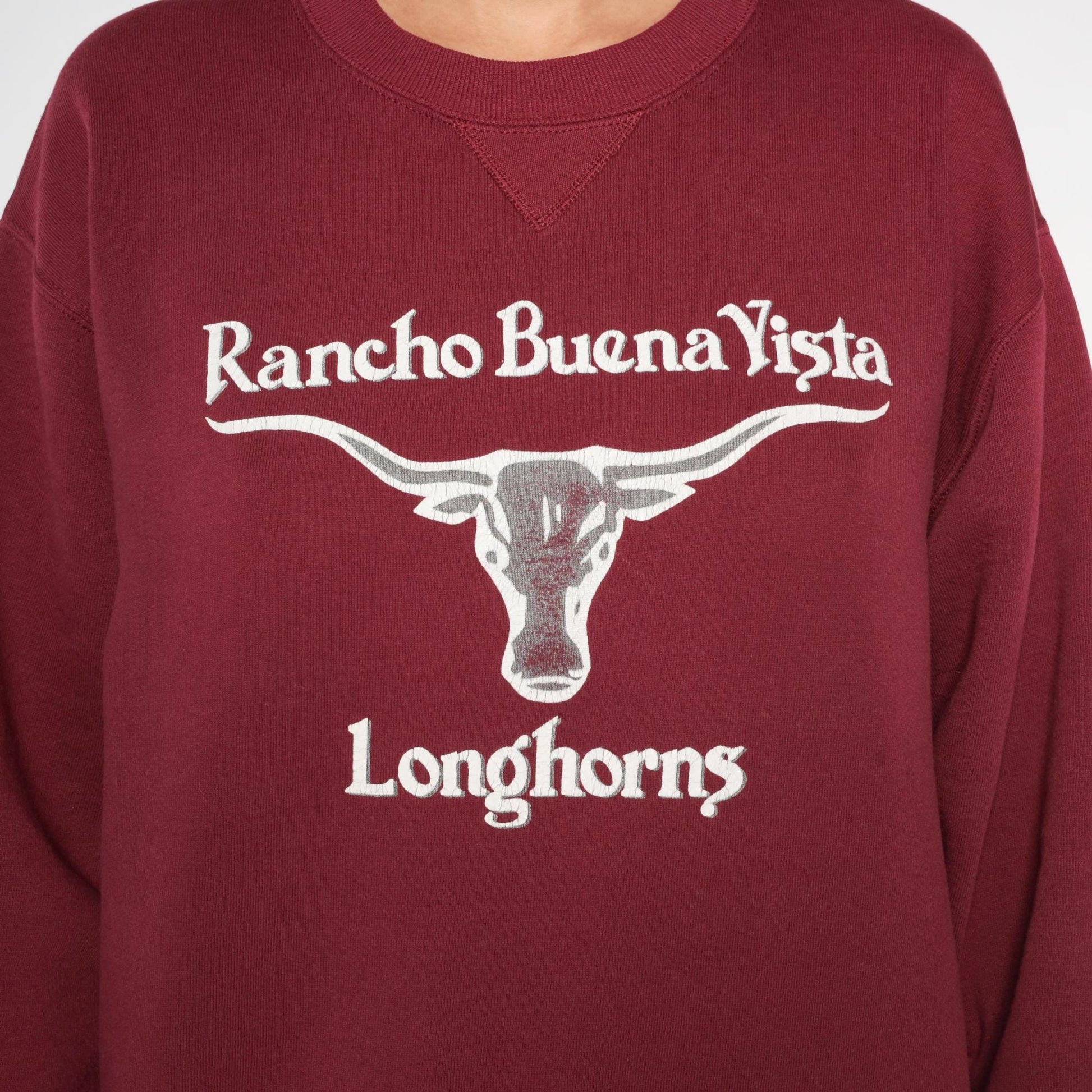90s Russell Athletic Burgundy Longhorns Crewneck Sweatshirt Large L