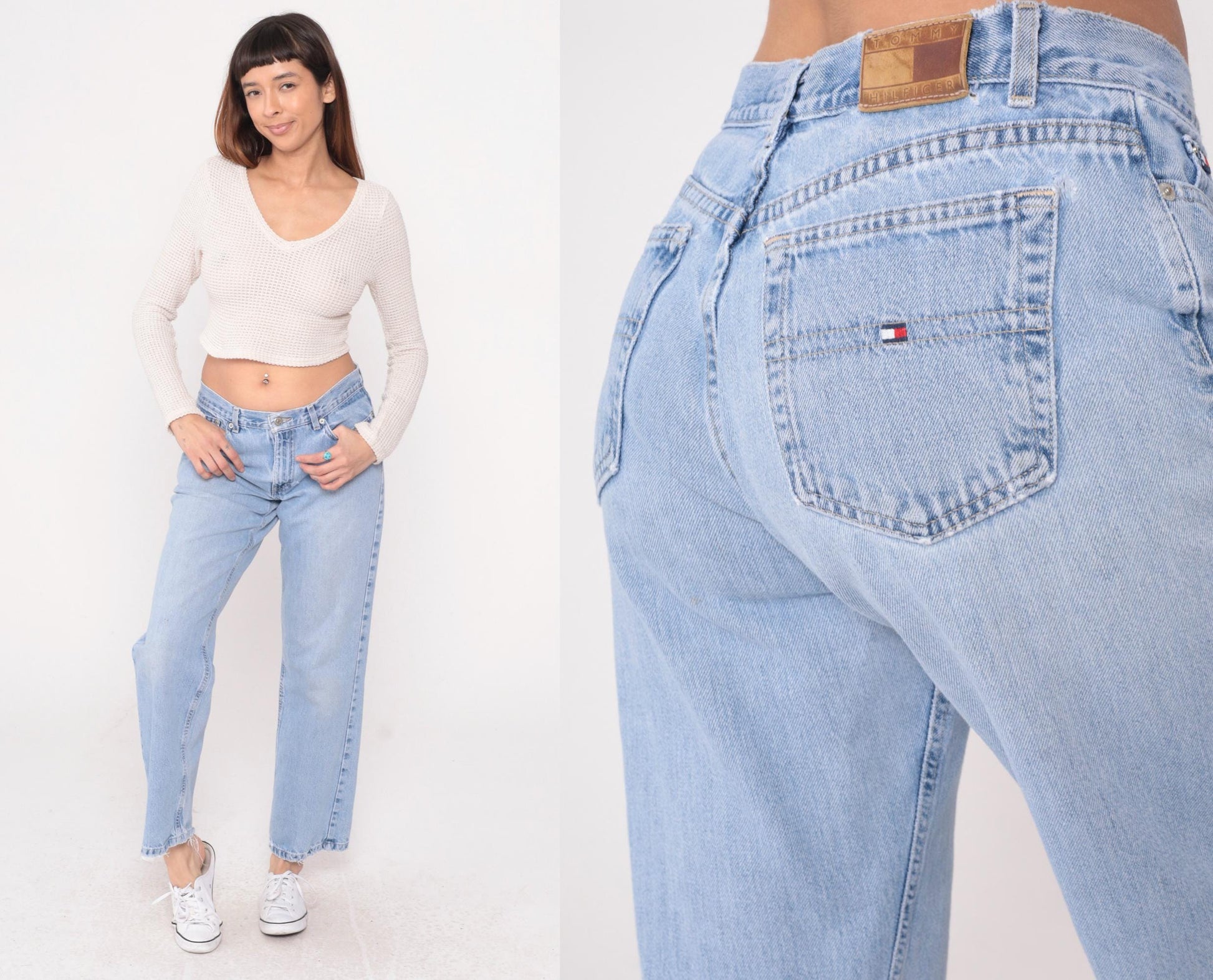 Tommy Hilfiger Y2K Light Wash Straight Leg Jeans Mid Rise Medium M