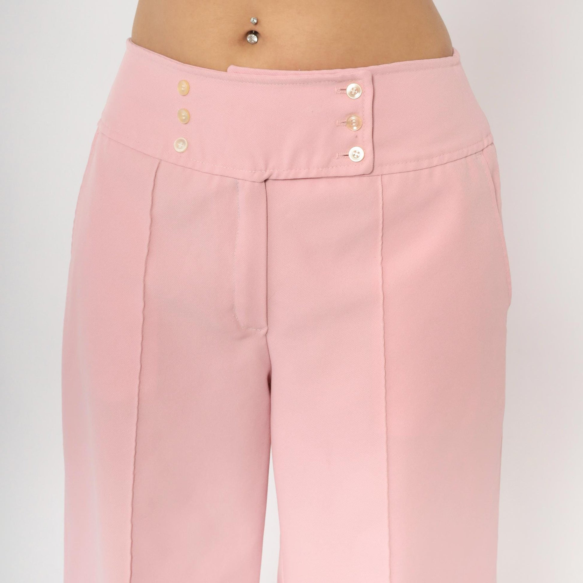 70s Sears Jr Bazaar Pink High Waisted Bell Bottom Pants Small