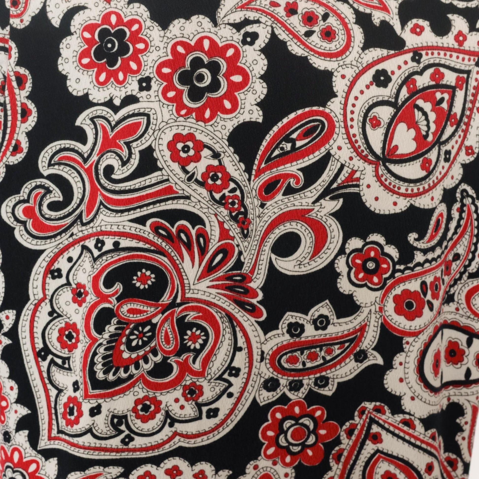 70s Jean Marie Paisley Button-Up Shirt Black Red White Medium