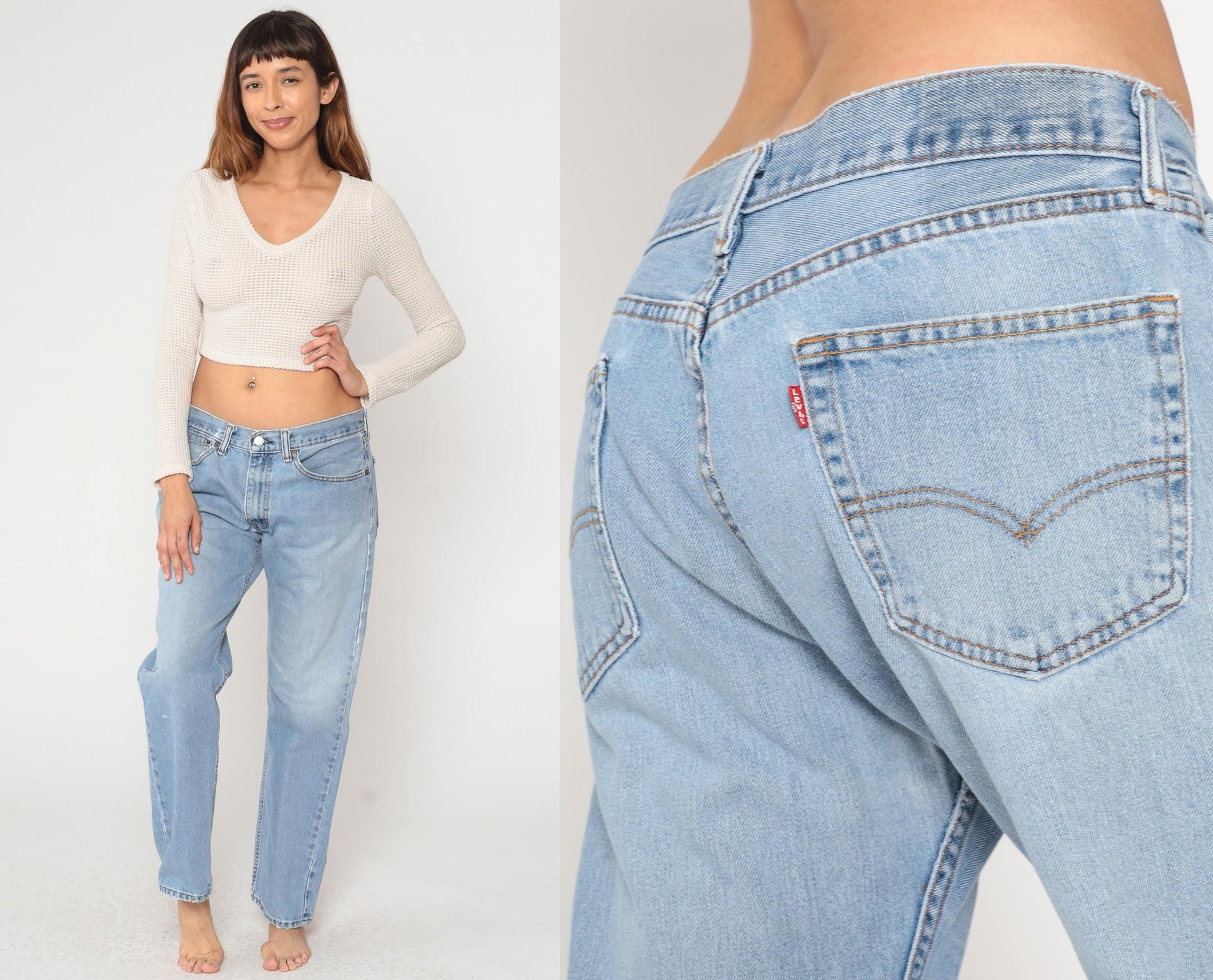 Y2K Levi's Light Blue Straight Leg Button Fly Jeans Men's 36