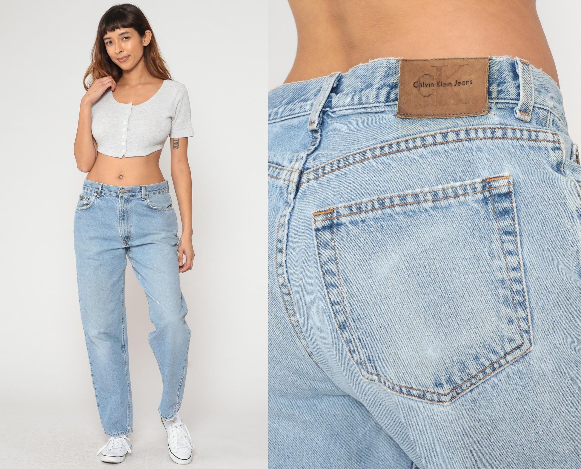 Calvin Klein Y2K Light Wash Straight Leg Denim Jeans 32x30
