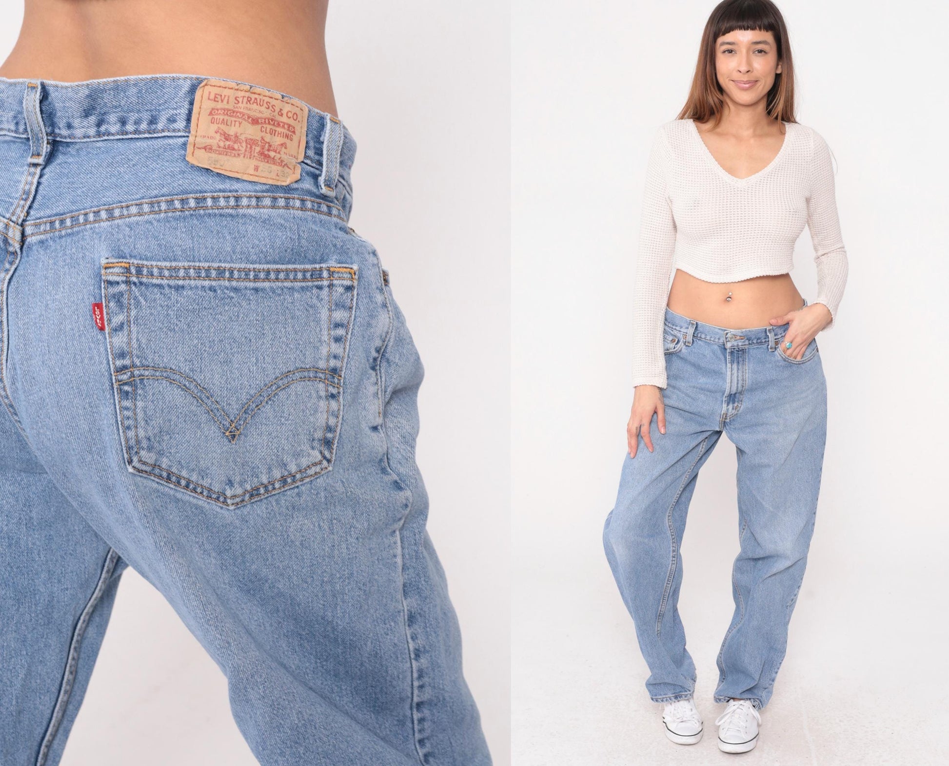Levi's 550 Y2K Light Wash High Rise Straight Leg Jeans 36x32