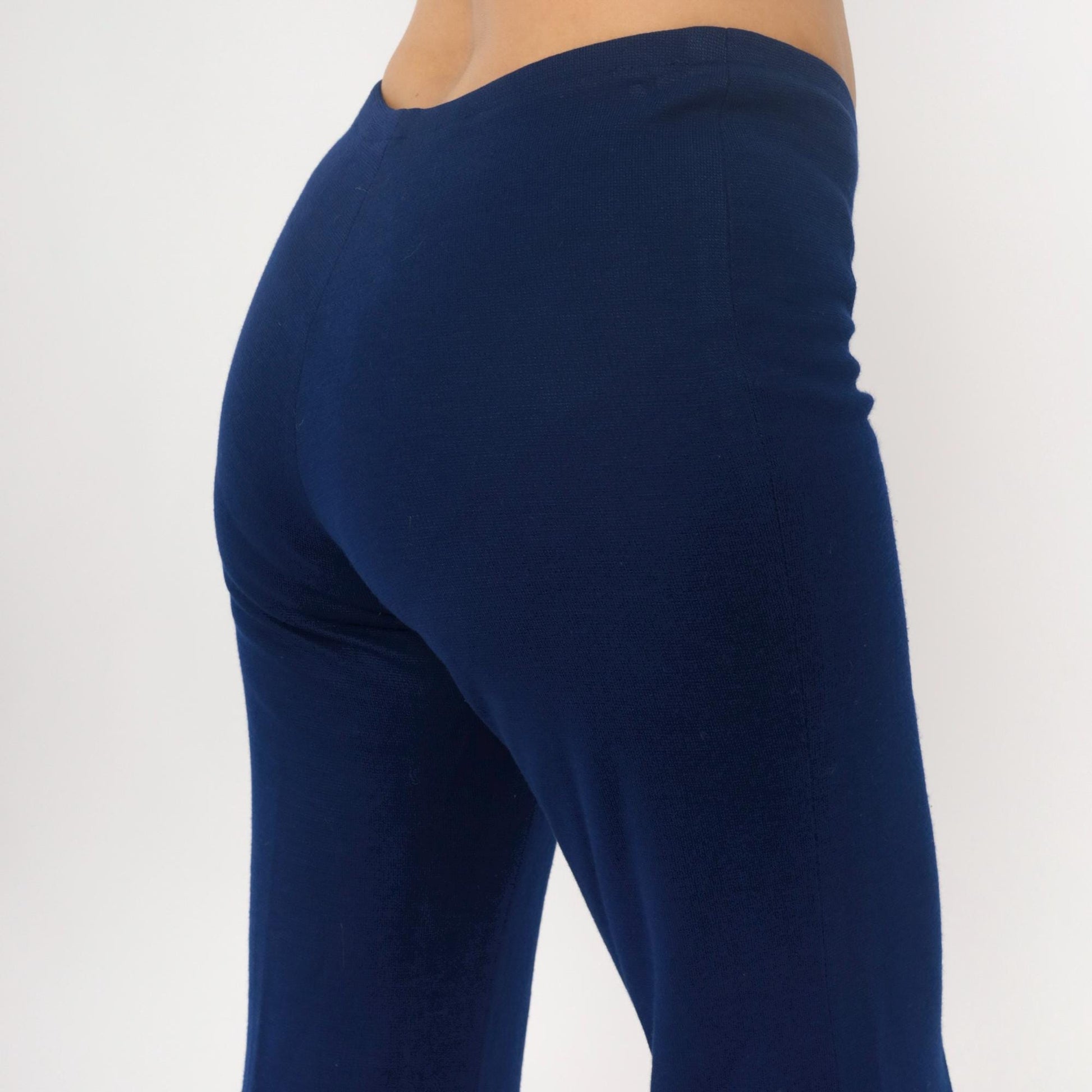 70s Navy Flare Pants Joshua Tree High Waisted Bell Bottom Medium