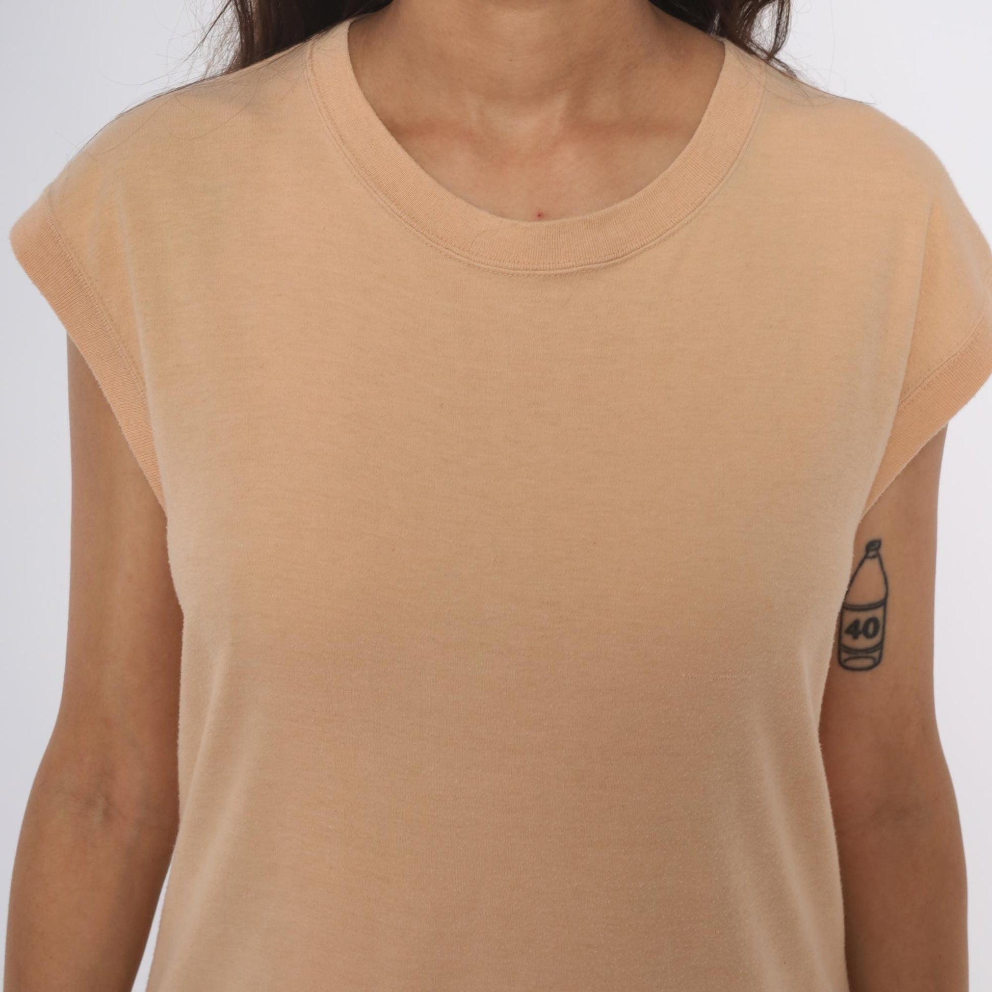 90s Coronet Casuals Tan Cap Sleeve T-Shirt Crew Neck Extra Large XL
