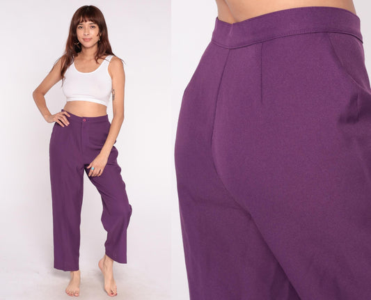70s Levi's Bend Over Purple High Waisted Trousers Straight Leg Medium M