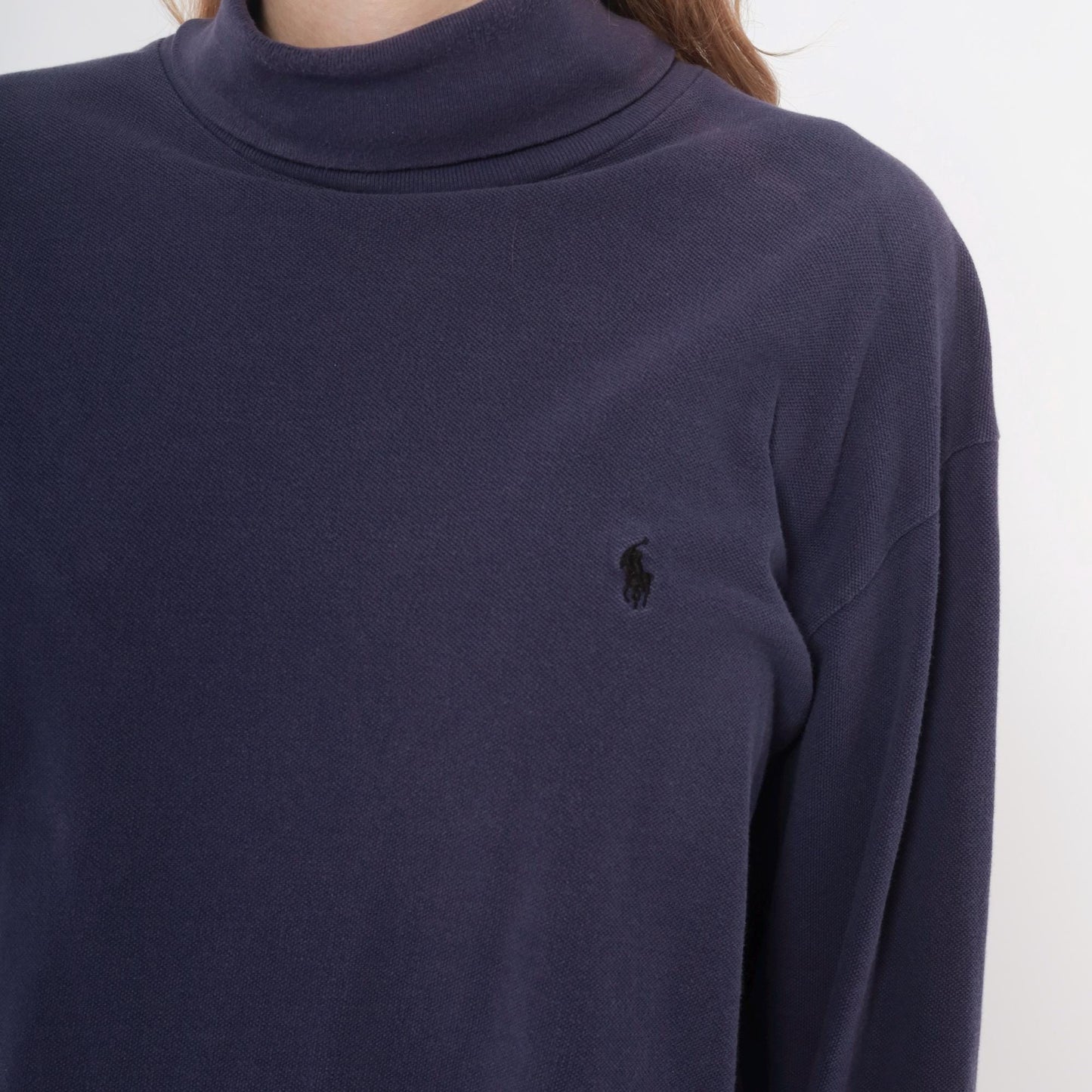 90s Polo Ralph Lauren Purple Turtleneck Cotton Long Sleeve Large L