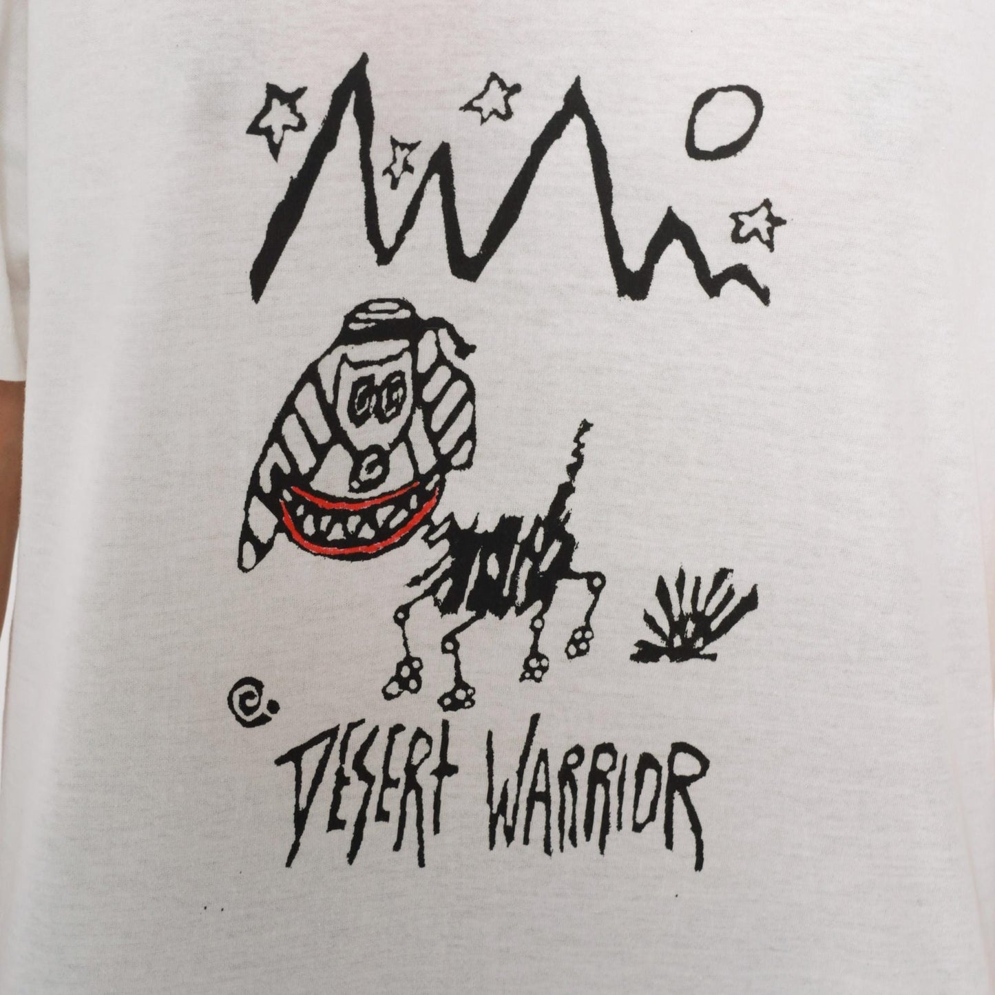 80s Desert Warrior Graphic Tee White Cotton Screen Print Hanes Extra Large XL