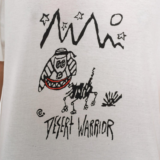 80s Desert Warrior Graphic Tee White Cotton Screen Print Hanes Extra Large XL