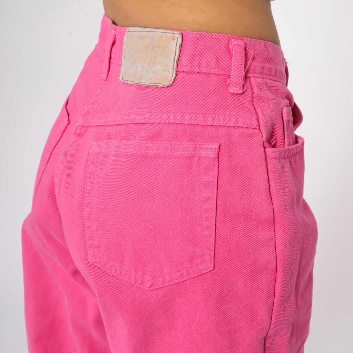 90s Moda Intl Hot Pink High Rise Straight Leg Jeans Cotton Denim Large L