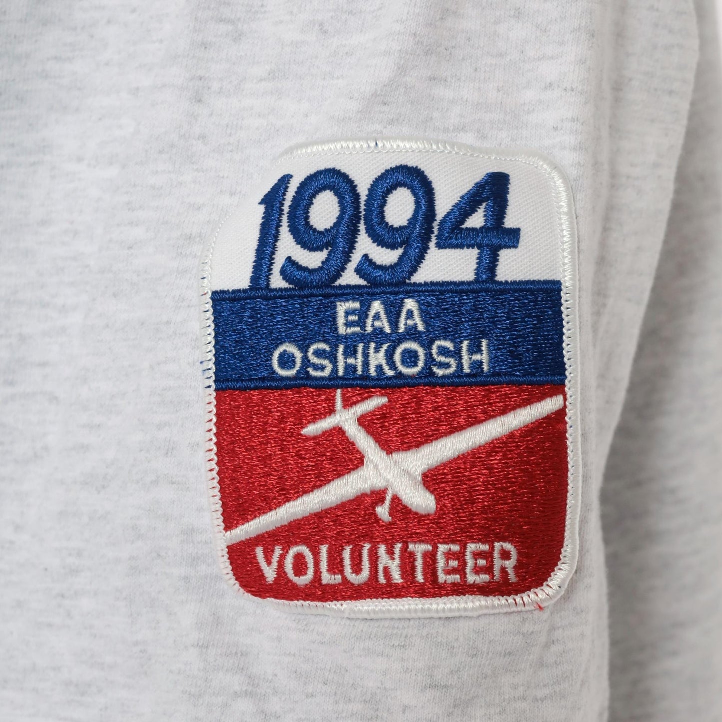 90s Motorsport Traditions EAA Oshkosh Volunteer Baseball Jersey Grey Cotton XL