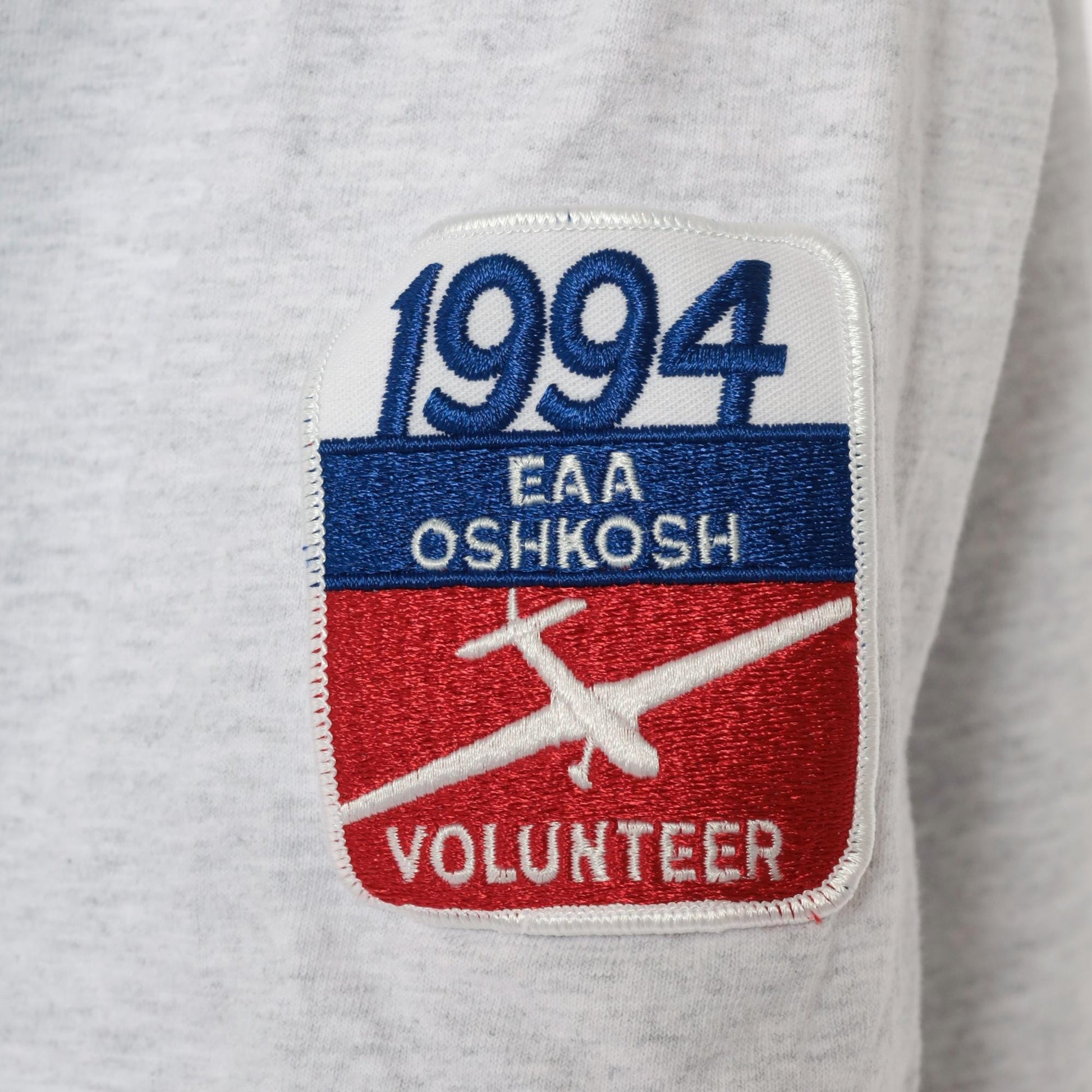 90s Motorsport Traditions EAA Oshkosh Volunteer Baseball Jersey Grey Cotton XL