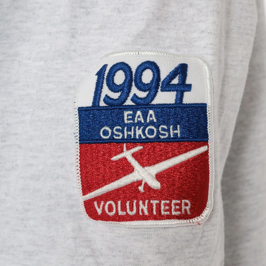 90s Motorsport Traditions EAA Oshkosh Volunteer Baseball Jersey Grey Cotton XL