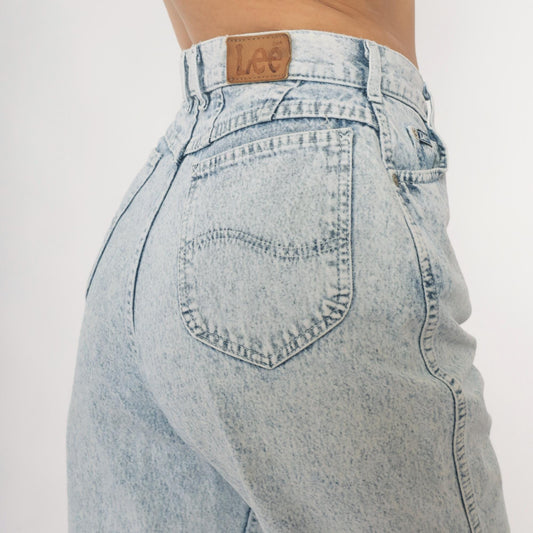90s Lee Light Wash High Waisted Straight Leg Mom Jeans Small