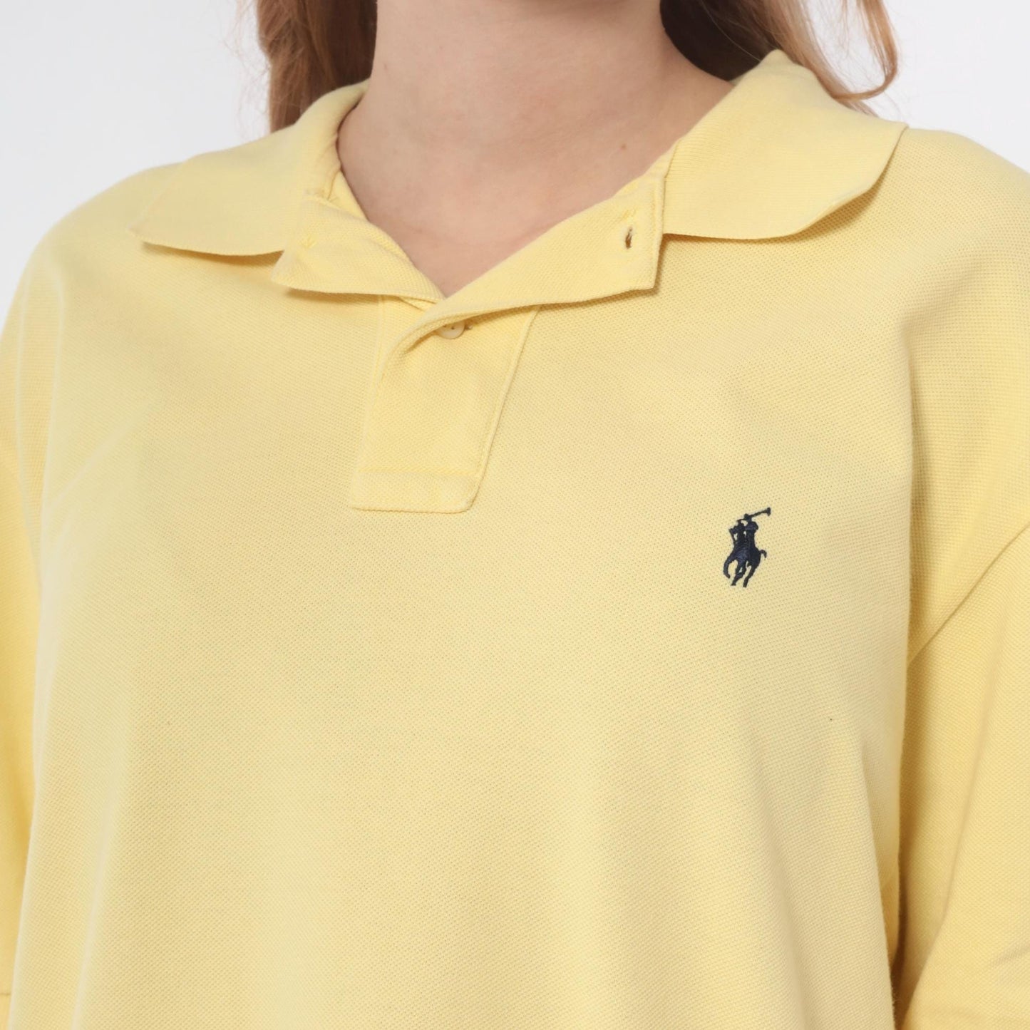 90s Polo by Ralph Lauren Yellow Cotton Polo Shirt Tunic Large L
