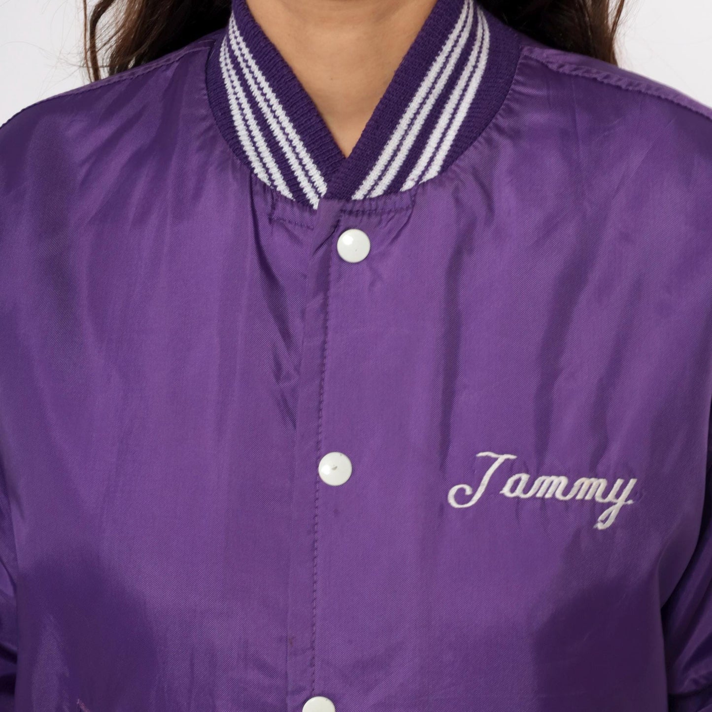 90s Westwind Purple Varsity Jacket Tottenville Track Embroidered Small