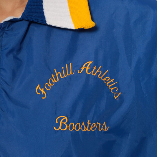 90s Blue Windbreaker Half Zip Pullover Foothill Athletics Embroidered Medium