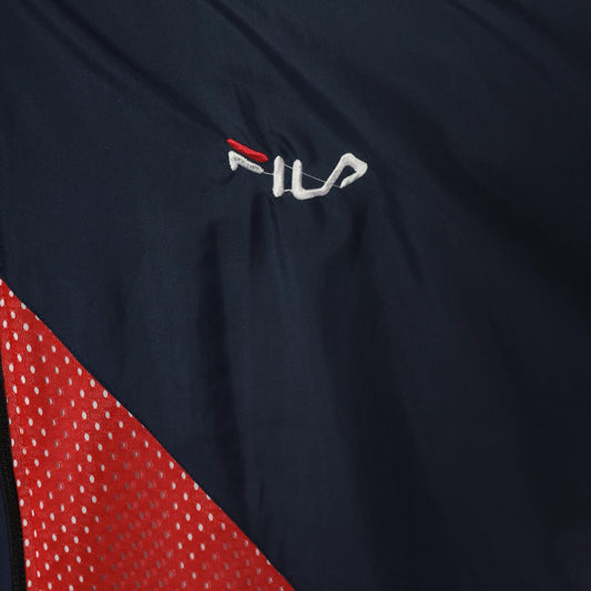 90s Fila Windbreaker Colorblock Navy Red White Full Zip Track Jacket Extra Large