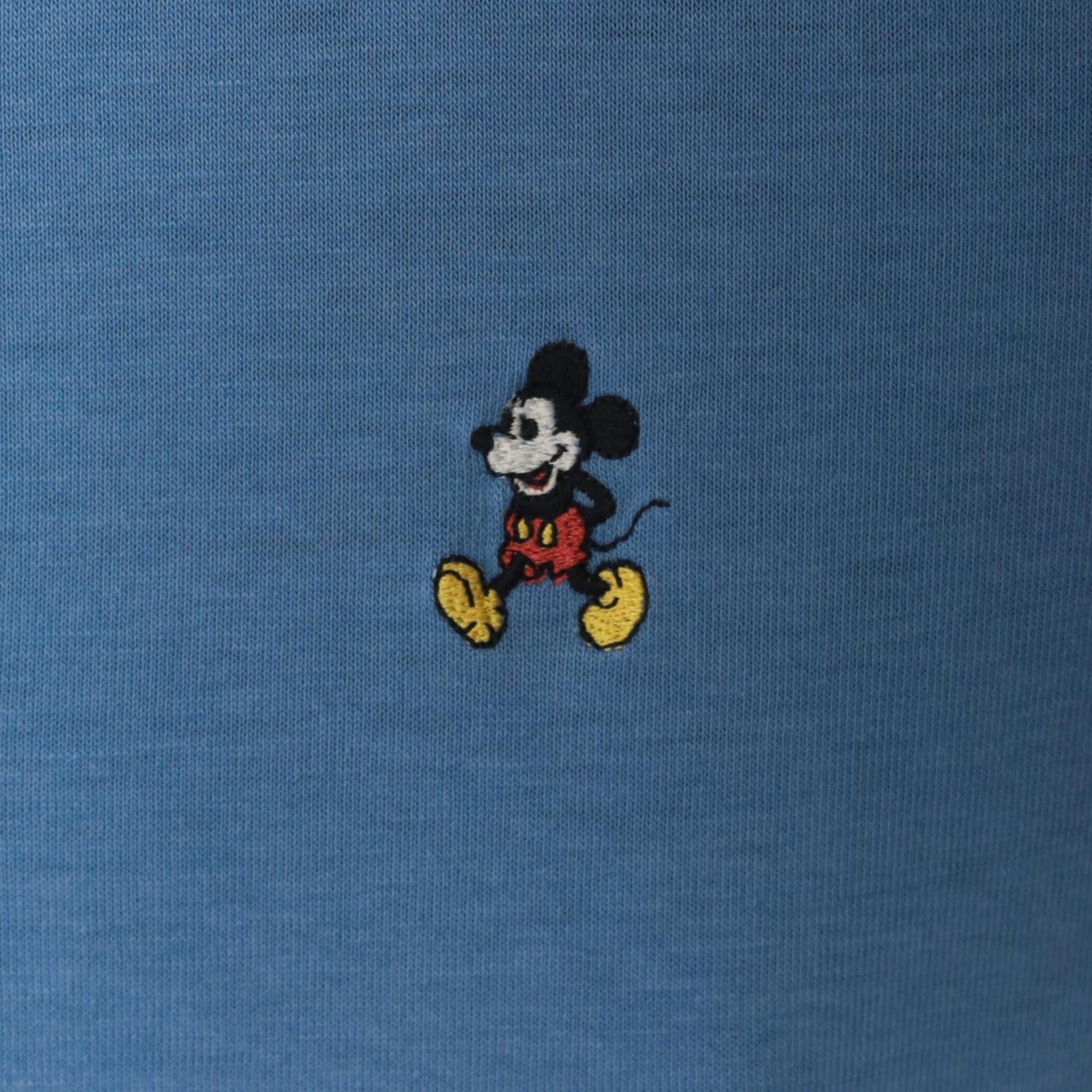 80s Disney Mickey Mouse Polo Cornflower Blue Embroidered Shirt Medium M