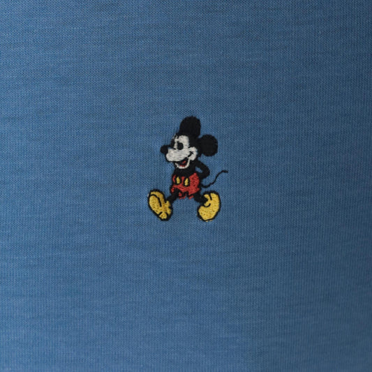 80s Disney Mickey Mouse Polo Cornflower Blue Embroidered Shirt Medium M