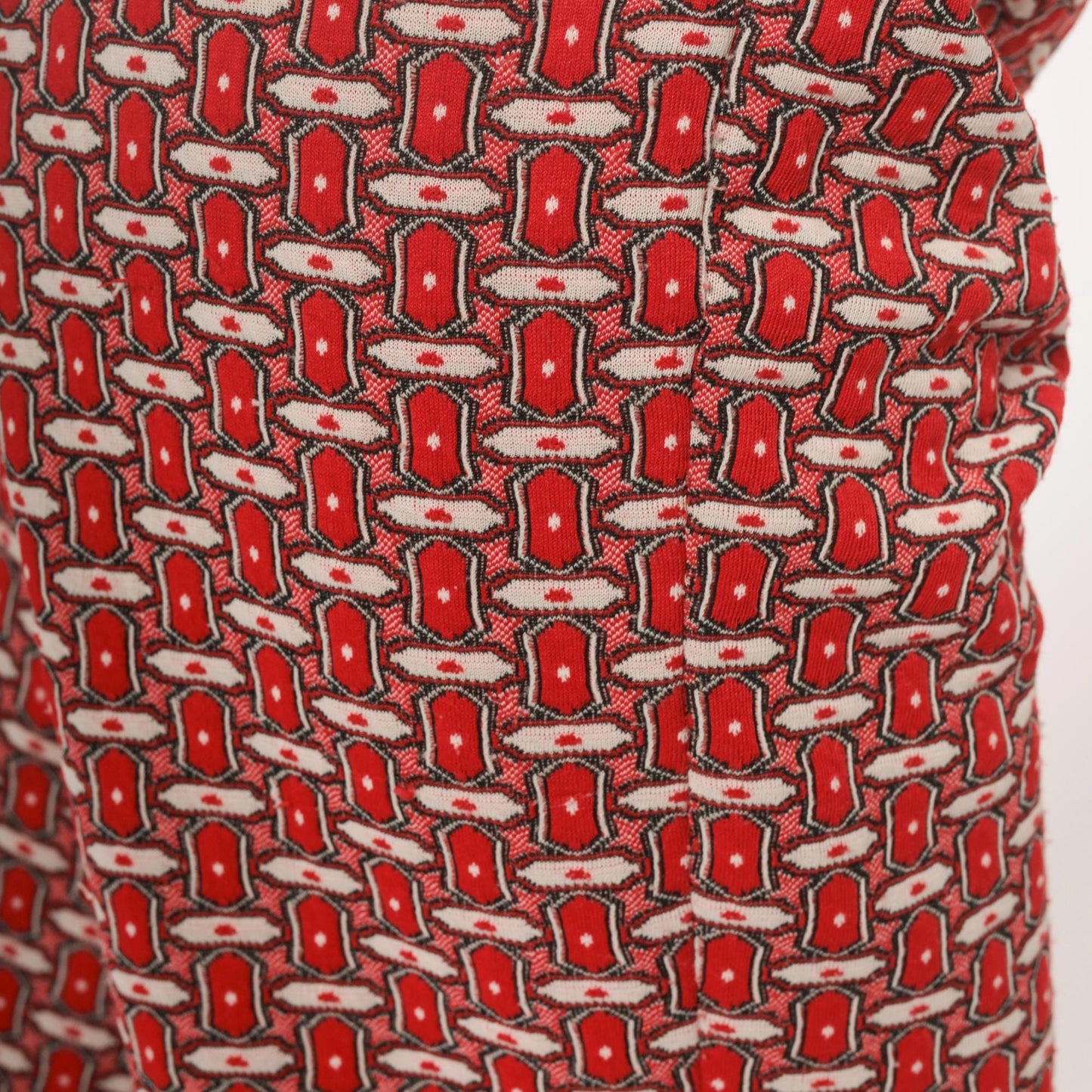 70s Red Lion Geometric Chain Print Straight Leg Trousers Burgundy Medium M