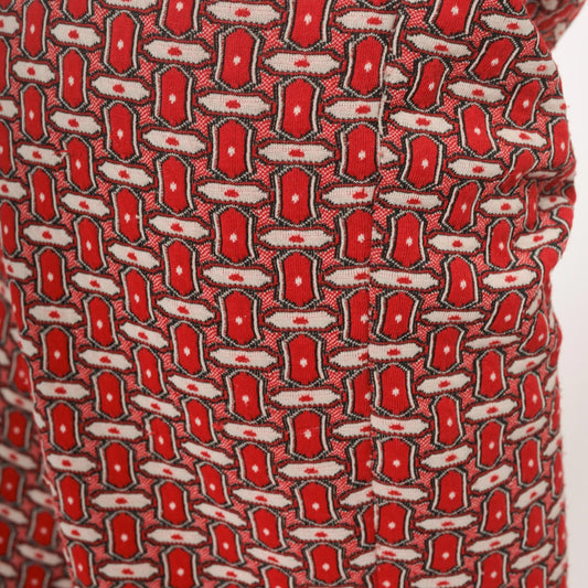 70s Red Lion Geometric Chain Print Straight Leg Trousers Burgundy Medium M