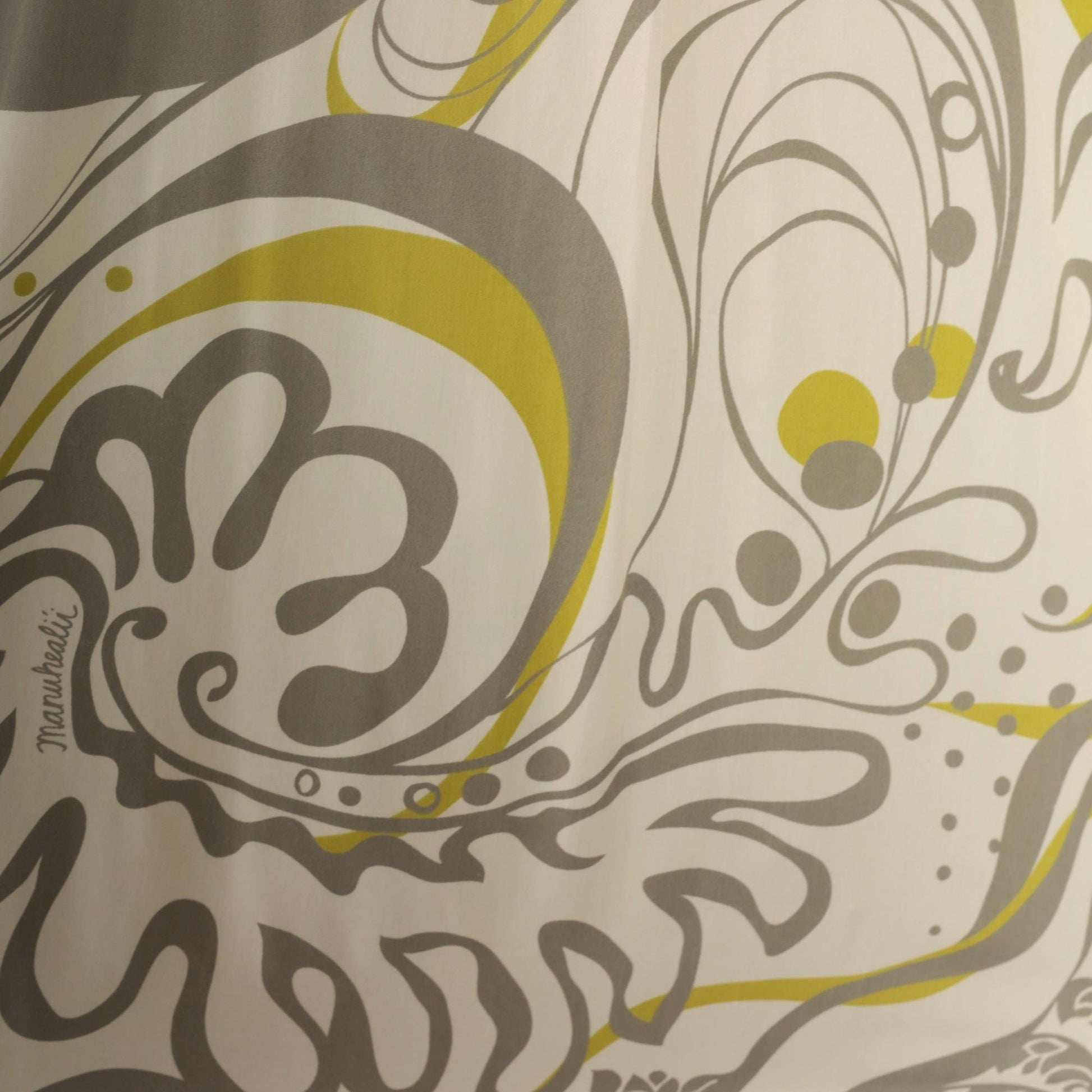 Y2K Manuhealii Psychedelic Swirl Shirt Cream Grey Chartreuse Extra Large XL