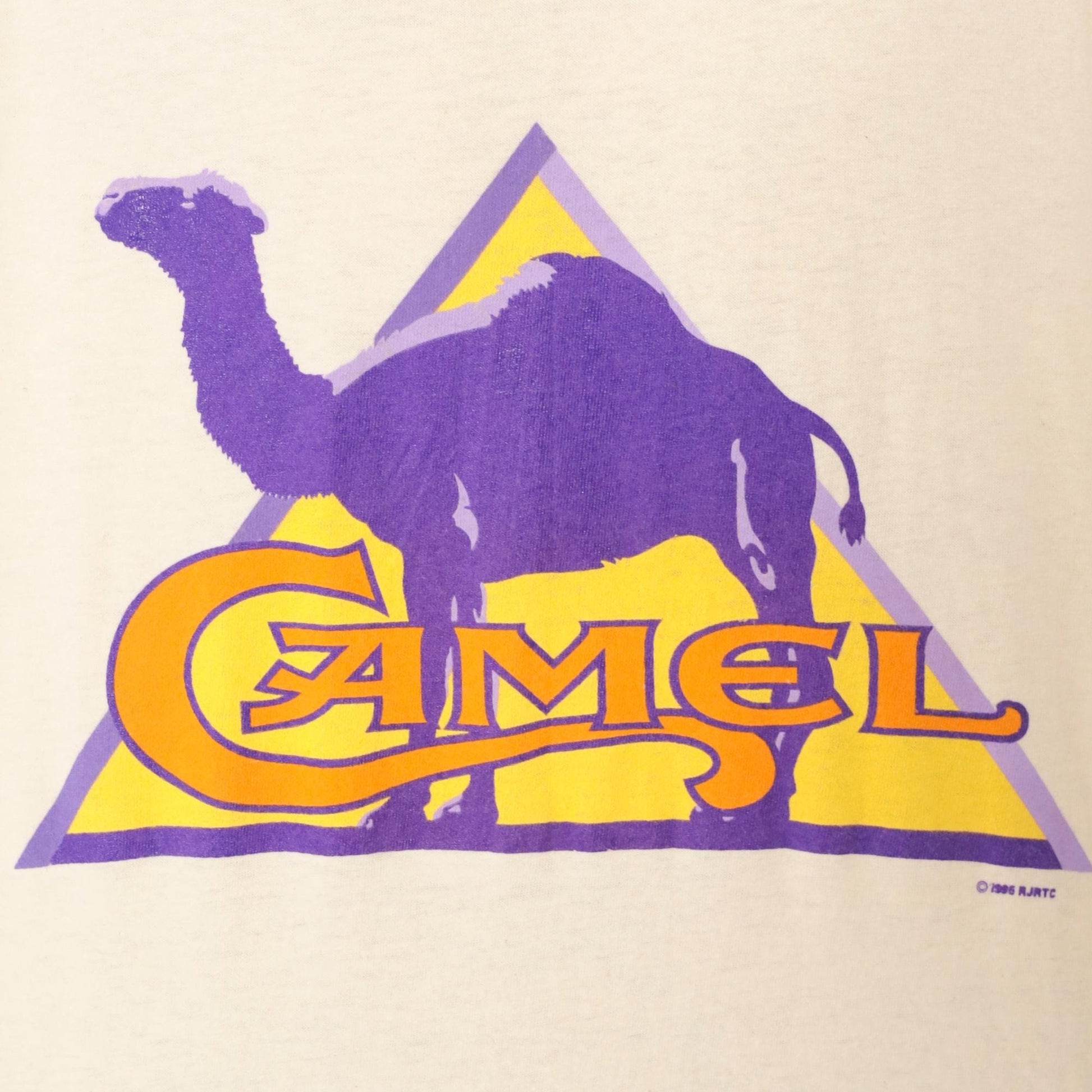 90s Camel Cigarettes Graphic Tank Top Purple Cream Cotton Extra Large XL