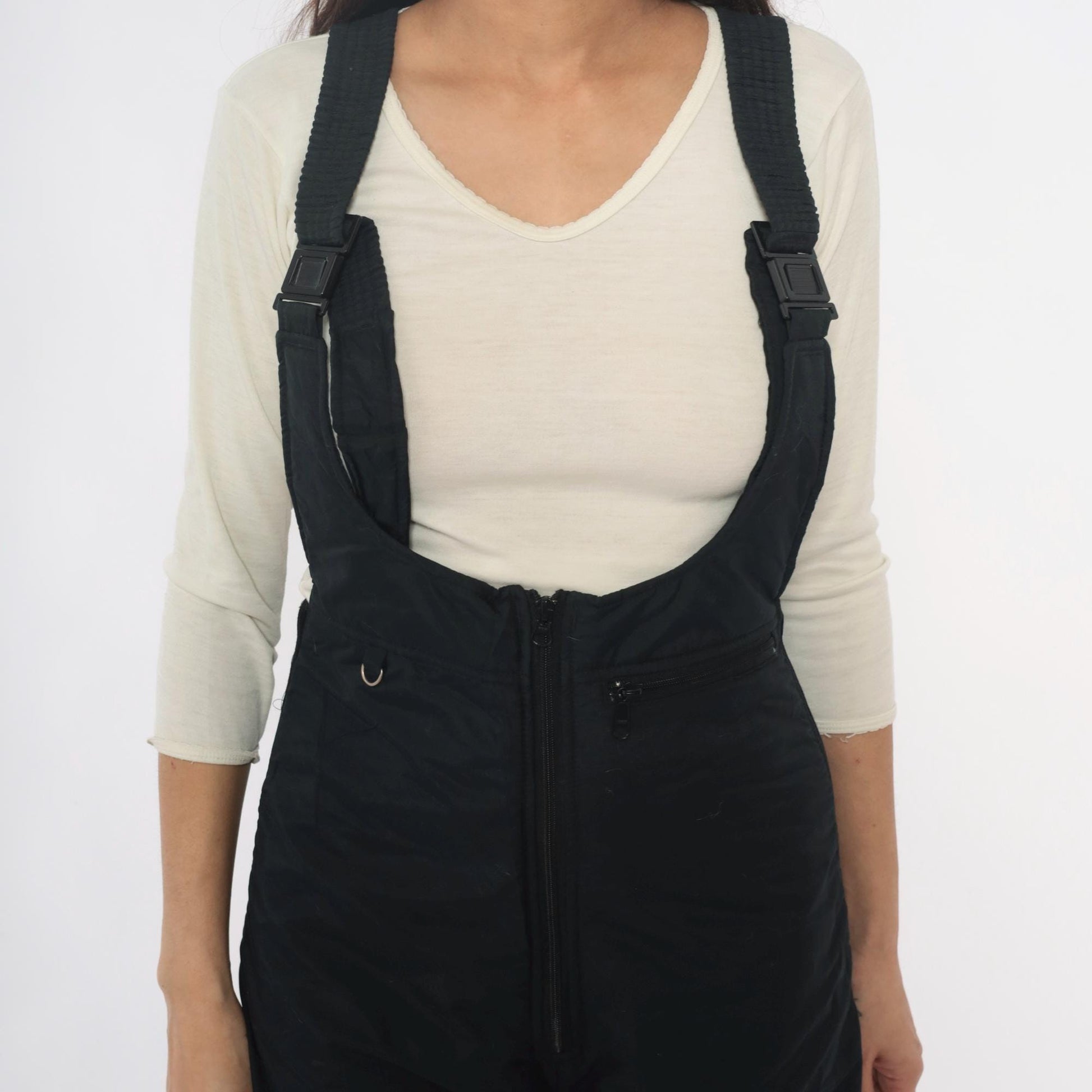 90s Colorado Classics Black Ski Overalls Insulated Snow Pants Small S