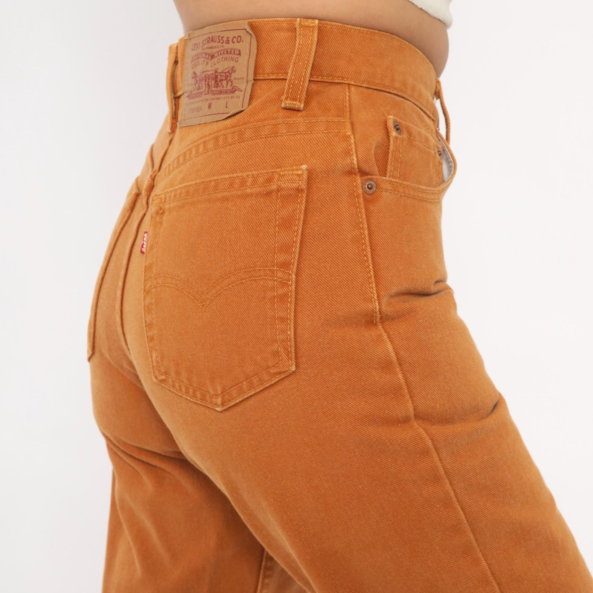 90s Levi's High Waisted Mom Jeans Mustard Caramel Straight Leg Small S