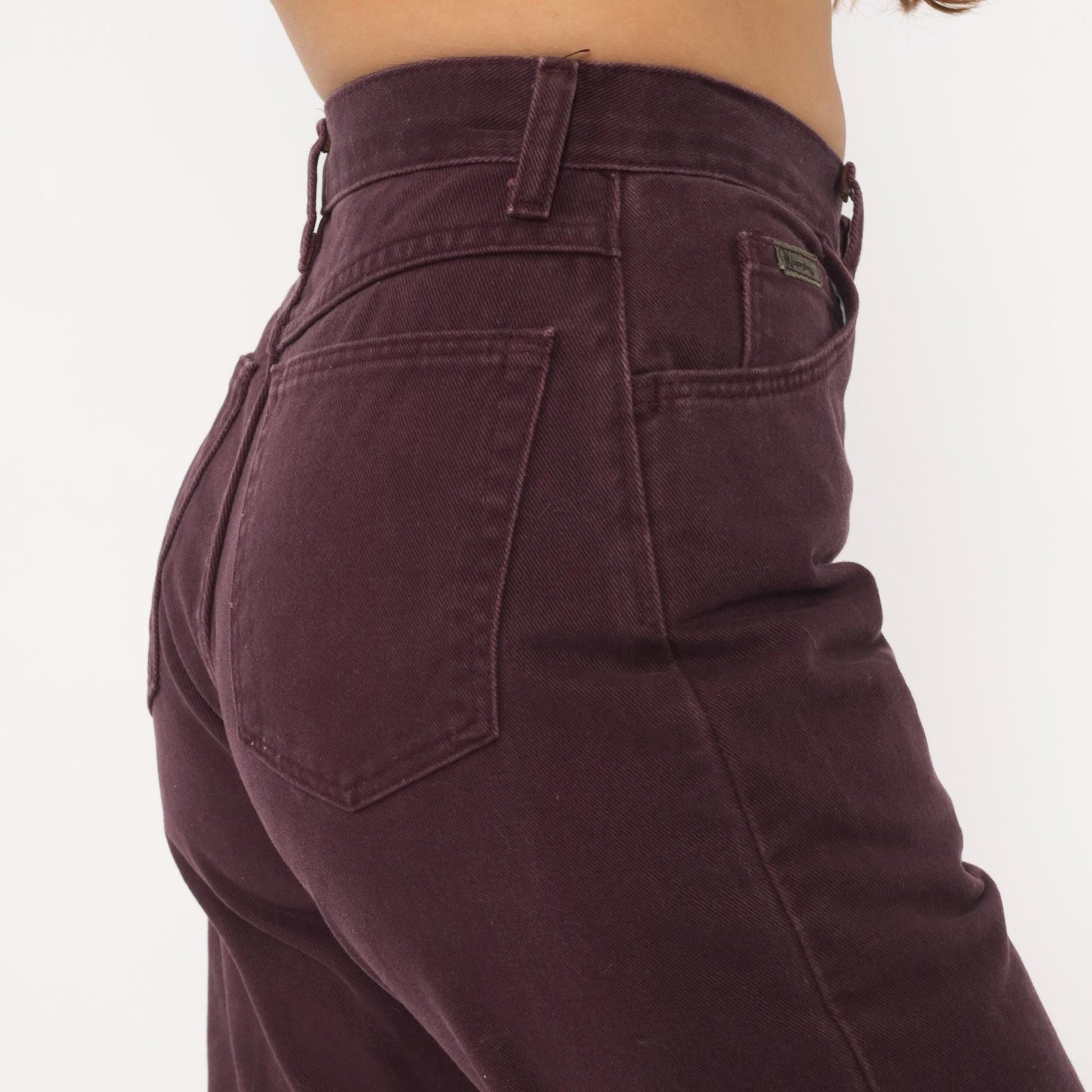 90s Wrangler High Waisted Jeans Plum Wine Purple Straight Leg Small S