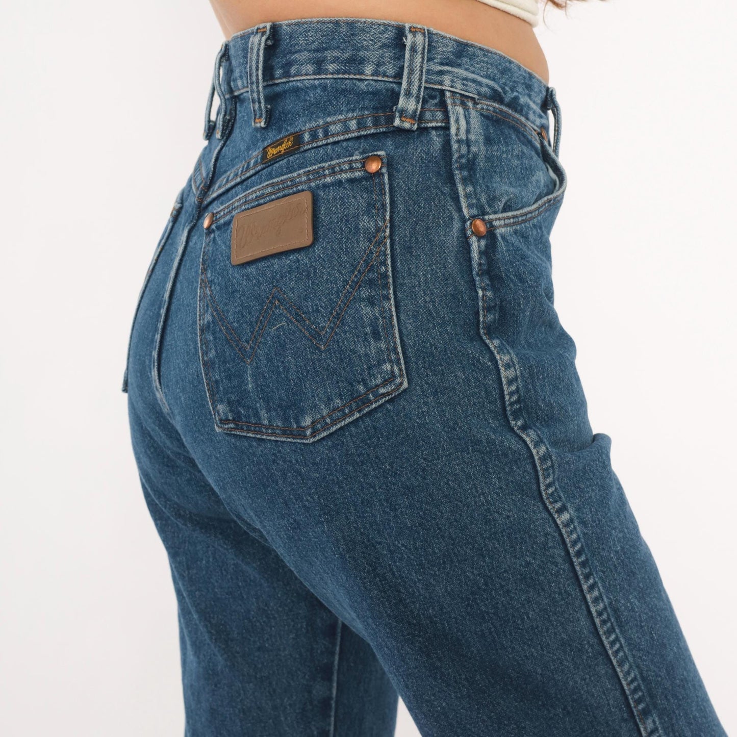90s Wrangler High Rise Straight Leg Jeans Medium Wash Denim Small