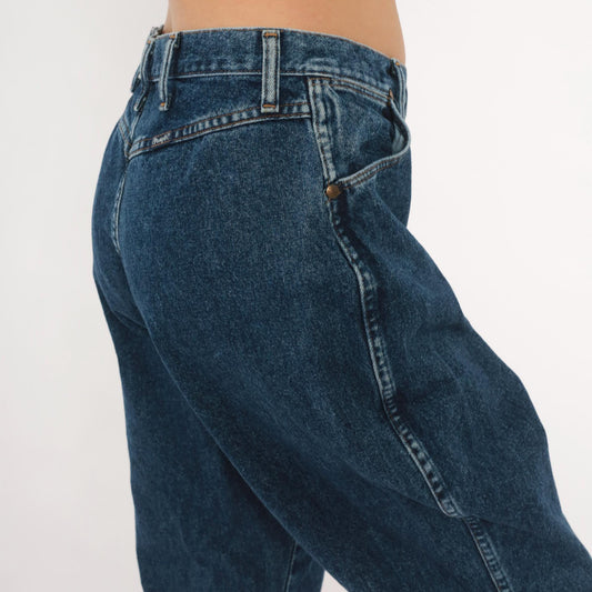 Wrangler High Rise Straight Leg Jeans Dark Wash Denim 32x33