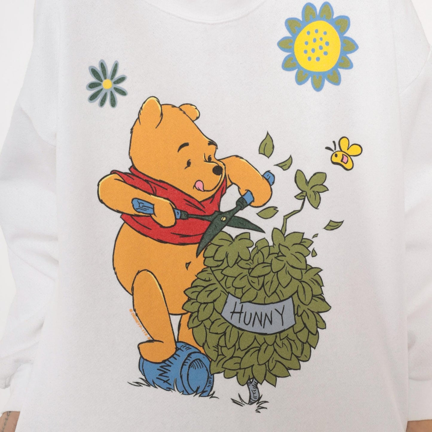 90s Winnie The Pooh Disney Sweatshirt White Graphic Crewneck Cotton Medium Large