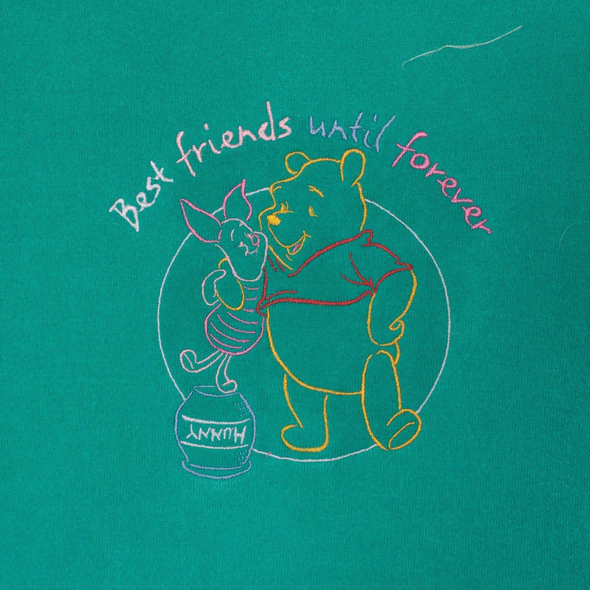 90s Winnie the Pooh Piglet Embroidered Sweatshirt Teal Crewneck Extra Large XL