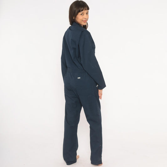 80s Key Navy Coveralls Zip Front Mechanic Jumpsuit Medium 40