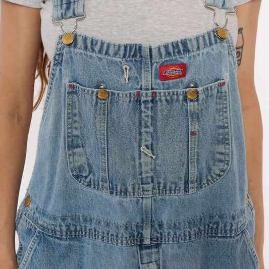 Dickies 90s Denim Overalls Light Blue Wide Leg Workwear Plus Size XXL