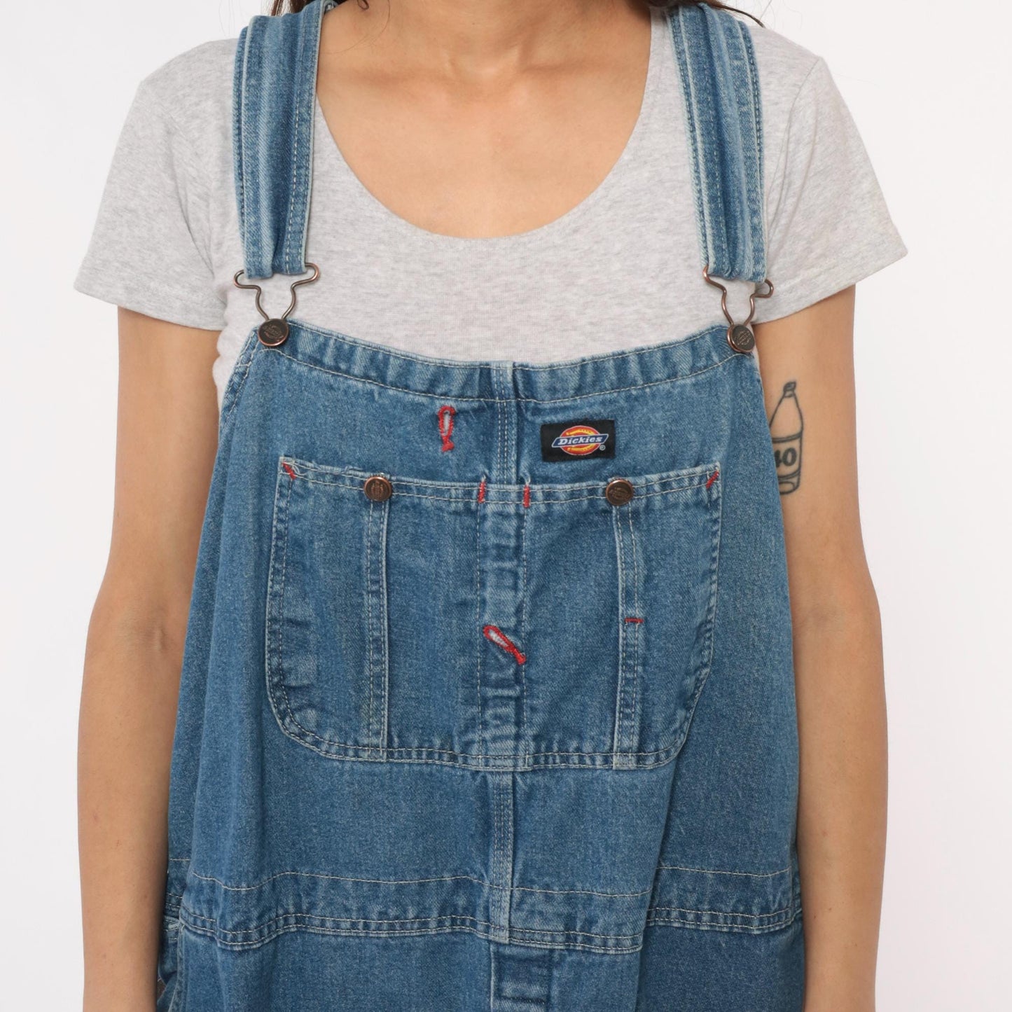 90s Dickies Denim Overalls Blue Baggy Workwear Carpenter Bib XL