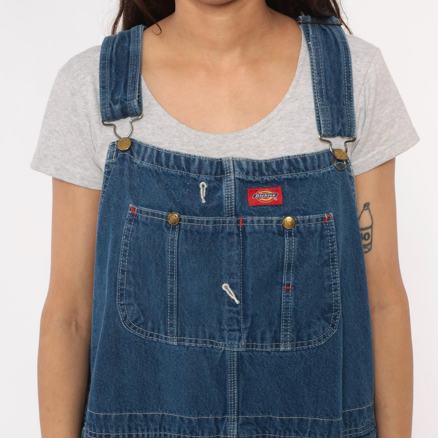 Y2K Dickies Blue Denim Overalls Carpenter Workwear Cotton Medium