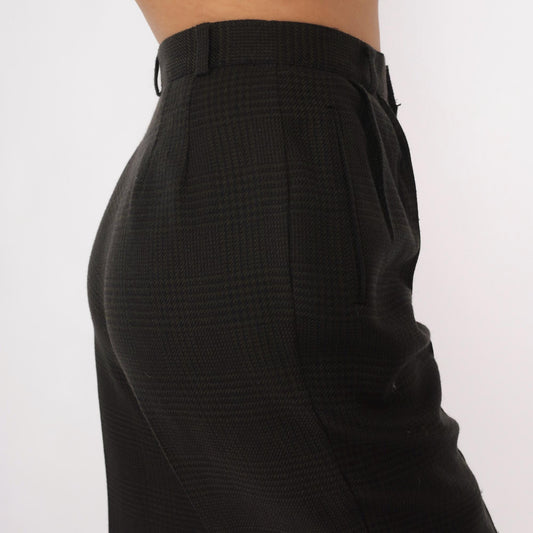 80s Chelsea Campbell Wool Trousers Blue High Waisted Pleated Tapered Medium