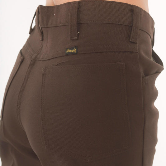 70s Wrangler Brown Straight Leg Trousers High Waist Western Five Pocket 32x32